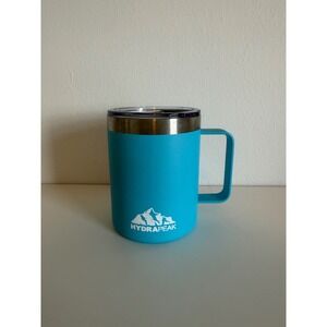Hydrapeak 12oz Insulated Coffee Mug with Lid Stainless Steel Travel Cup Cyan